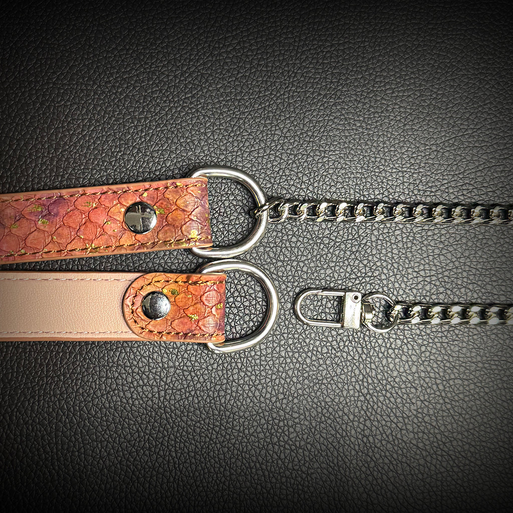 Daluse Gold Spotted Purple Orange Snake Pattern Leather Collar Single Titanium Steel Chain Versatile Fashion Choker Necklace