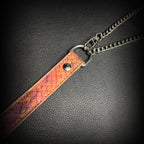 Daluse Gold Spotted Purple Orange Snake Pattern Leather Collar Single Titanium Steel Chain Versatile Fashion Choker Necklace
