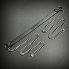 Daluse Double Titanium Steel Chain Collar Variety Fashion Leather Choker Necklace