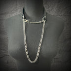 Daluse Single Titanium Steel Chain Collar Versatile Fashion Leather Choker Necklace