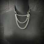 Daluse Single Titanium Steel Chain Collar Versatile Fashion Leather Choker Necklace