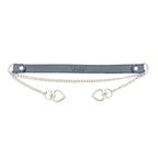 Daluse Double Heart Shaped Collar Buckle Titanium Steel Chain Choker Necklace