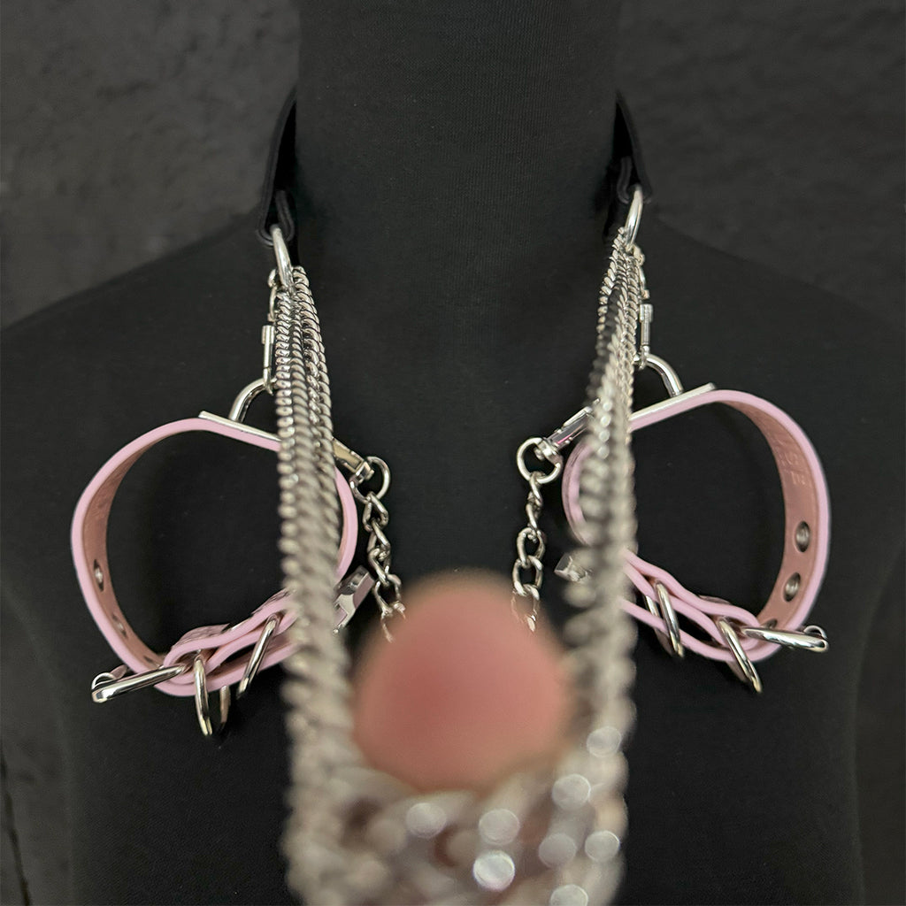 Daluse Double Layer Leather Choker Titanium Steel Chain Collar Necklace And Snake Pattern Leather Silver Chain Adjustable Cuff Bracelets Combination Set