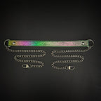 Daluse Colorful Leather Collar Double Titanium Steel Chain Versatile Fashion Choker Collar Necklace
