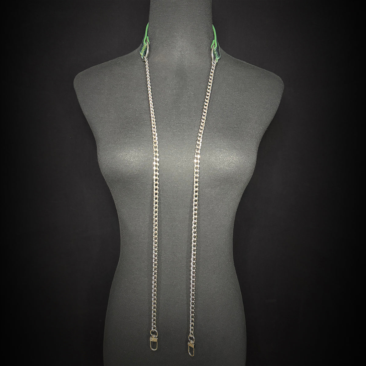 Daluse Colorful Leather Collar Double Titanium Steel Chain Versatile Fashion Choker Collar Necklace