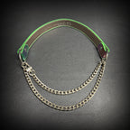 Daluse Colorful Leather Collar Single Titanium Steel Chain Versatile Fashion Choker Necklace