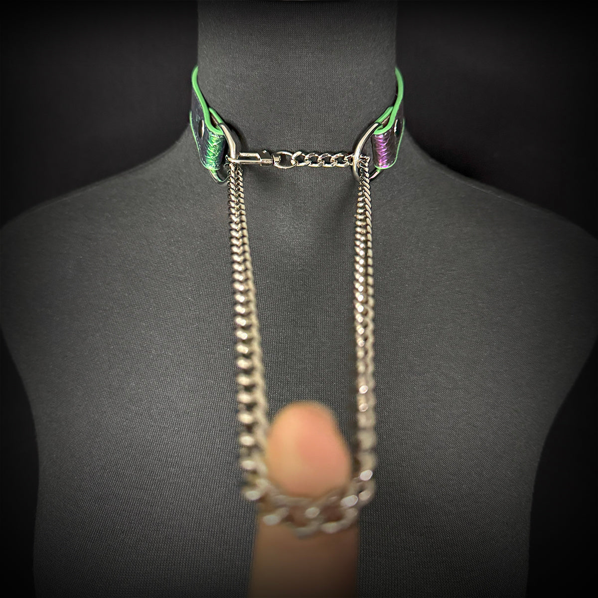 Daluse Colorful Leather Collar Single Titanium Steel Chain Versatile Fashion Choker Necklace