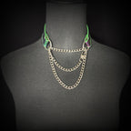 Daluse Colorful Leather Collar Single Titanium Steel Chain Versatile Fashion Choker Necklace