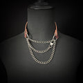 Daluse Gold Spotted Purple Orange Snake Pattern Leather Collar Single Titanium Steel Chain Versatile Fashion Choker Necklace