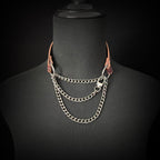 Daluse Gold Spotted Purple Orange Snake Pattern Leather Collar Single Titanium Steel Chain Versatile Fashion Choker Necklace