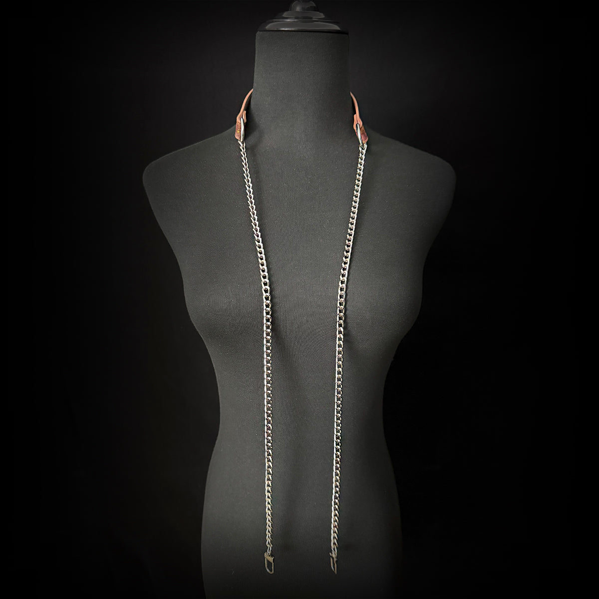 Daluse Gold Spotted Purple Orange Snake Leather Choker Double Titanium Steel Chain Adjuster Collar Necklace