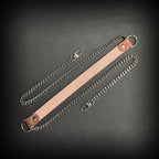 Daluse Gold Spotted Purple Orange Snake Leather Choker Double Titanium Steel Chain Adjuster Collar Necklace