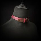 Daluse Red Leather Silver Ring Stitching Splicing 2-In-1 Choker Collar Necklace And Cuff Bracelets