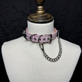 Daluse Snake Pattern Leather Silver Chain Adjustable Choker Necklace Collar