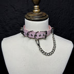 Daluse Snake Pattern Leather Silver Chain Adjustable Choker Necklace Collar