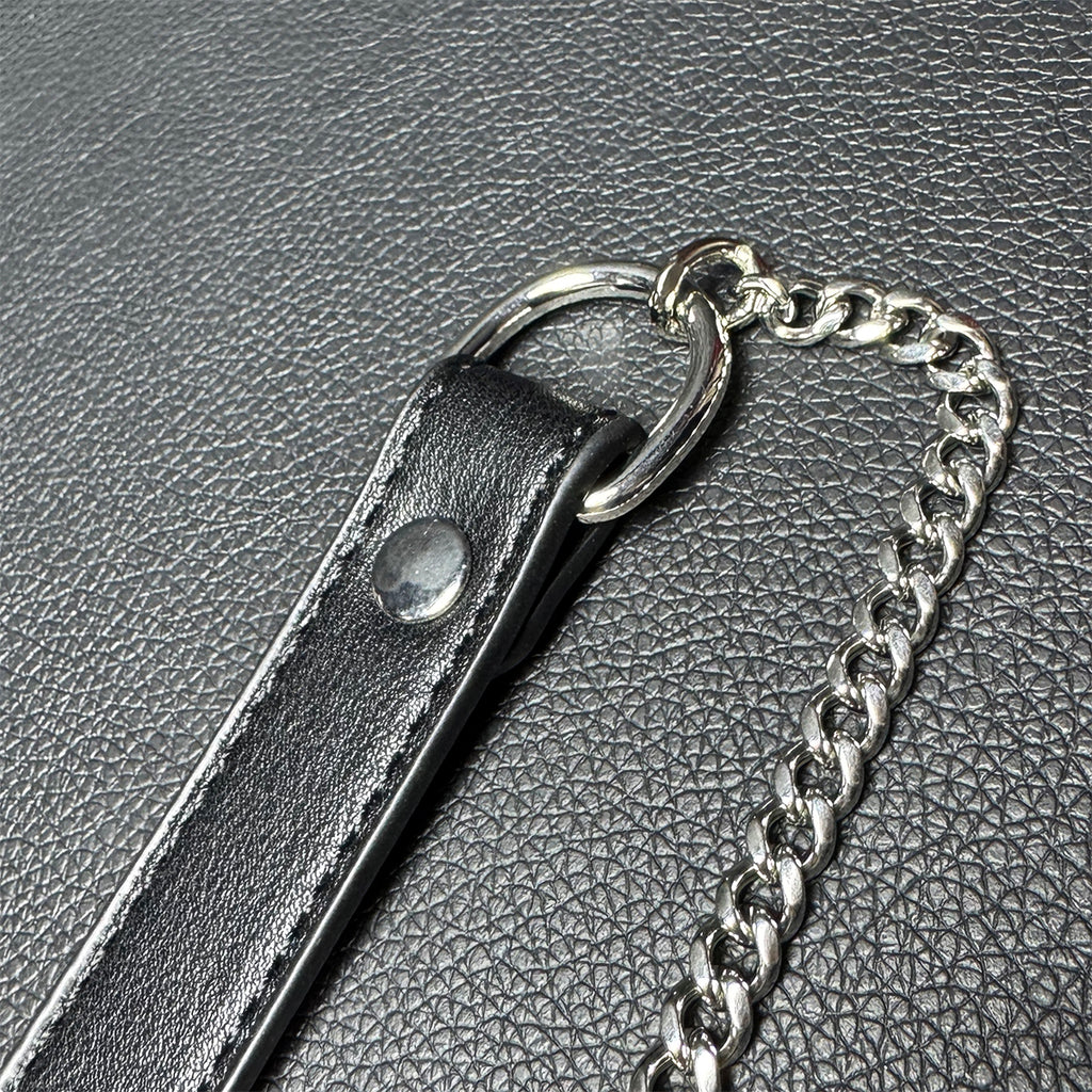 Daluse Single Titanium Steel Chain Collar Versatile Fashion Leather Choker Necklace