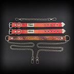 Daluse Gold Speckled Purple Orange Snake Leather Adjustable Chain Choker Collar Necklace And Snake Pattern Cuff Bracelets Combination