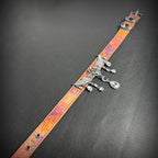 Daluse Gold Spotted Purple Orange Snake Leather Choker Angel Wings Crystal Pendant Adjustment Collar Necklace