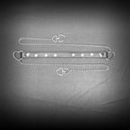 Daluse Pearl Heart Shaped Leather Choker with Titanium Double Chain Adjustment Collar Necklace