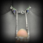 Daluse Colorful Color Changing Leather Pearl HeartShaped Clasp Choker Single Titanium Steel Chain Adjustment Collar Necklace