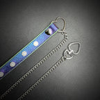 Daluse Colorful Color Changing Leather Pearl HeartShaped Clasp Choker Single Titanium Steel Chain Adjustment Collar Necklace