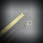Daluse Crushed Gold Leather Rivet Heart Shaped Buckle Choker Single Titanium Steel Chain Adjustment Collar Necklace