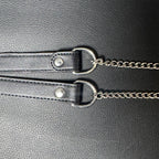 Daluse Double Titanium Steel Chain Collar Variety Fashion Leather Choker Necklace