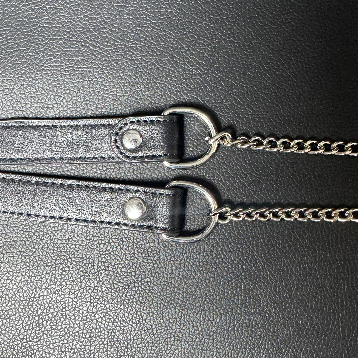 Daluse Double Titanium Steel Chain Collar Variety Fashion Leather Choker Necklace