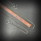 Daluse Gold Spotted Purple Orange Snake Leather Rivets Choker Double Titanium Steel Chain Adjuster Collar Necklace