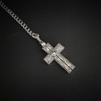 Daluse Vintage Silver Gold Cross Openable Clasp Pendant Silver Titanium Steel Chain Necklace