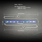 Daluse Blue Snakeskin Pearl Heart Shaped Buckle Choker, Titanium Steel Chain Double Chain Adjustment Collar Necklace