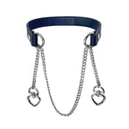 Daluse Double Heart Shaped Collar Buckle Titanium Steel Chain Choker Necklace