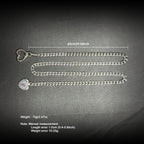 Daluse Pink Crystal Heart Pendant Silver Titanium Steel Chain Necklace