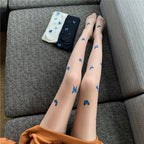 Disposable Stockings Black One-Piece Sexy Stockings Randomly Printed Hand Torn DALUSE