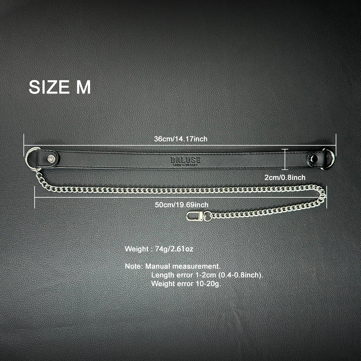 Daluse Single Titanium Steel Chain Collar Versatile Fashion Leather Choker Necklace