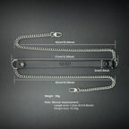 Daluse Double Layer Leather Choker Titanium Steel Chain Collar Necklace And Snake Pattern Leather Silver Chain Adjustable Cuff Bracelets Combination Set