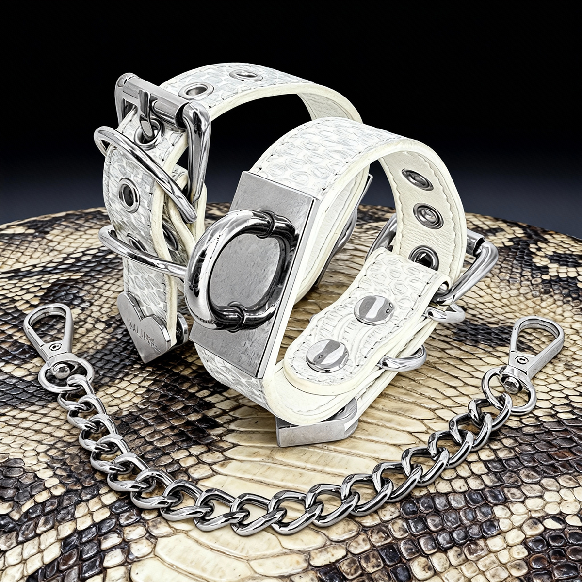 Daluse Snake Pattern Silver Chain Adjustable Cuff Bracelets