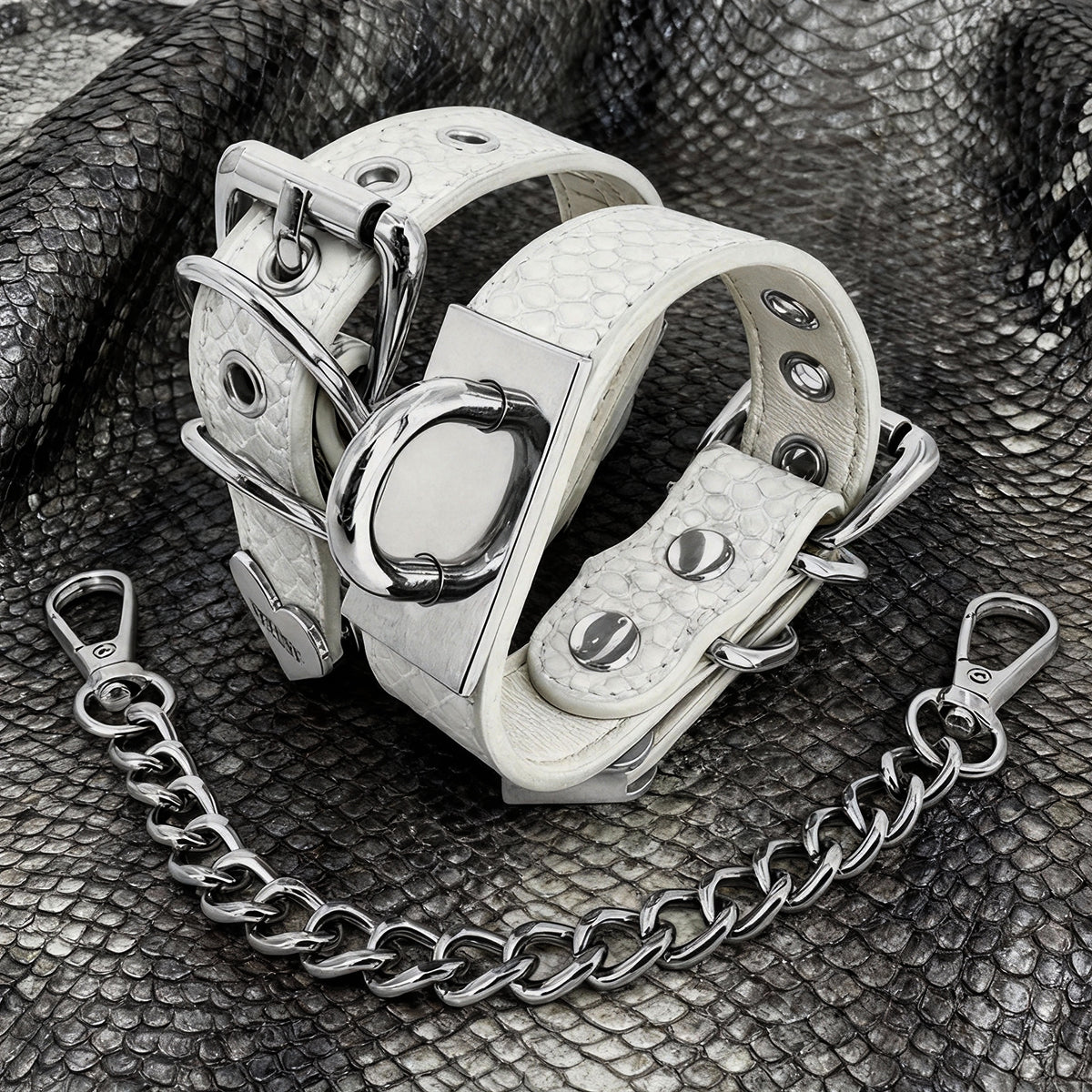 Daluse Snake Pattern Silver Chain Adjustable Cuff Bracelets