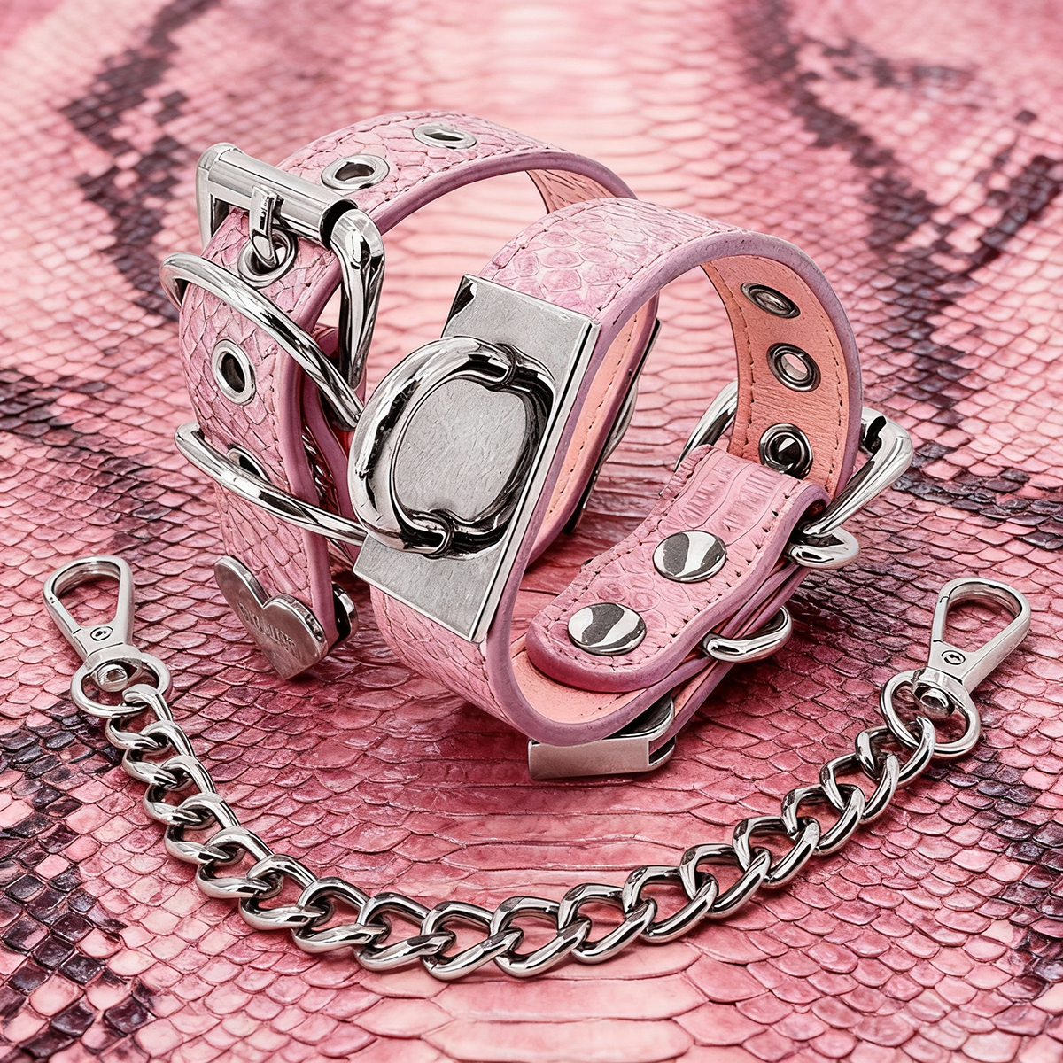 Daluse Snake Pattern Silver Chain Adjustable Cuff Bracelets