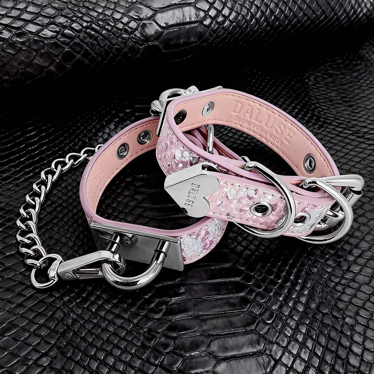 Daluse Snake Pattern Silver Chain Adjustable Cuff Bracelets
